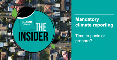 Image text: The Insider - Mandatory climate reporting: time to panic or prepare?